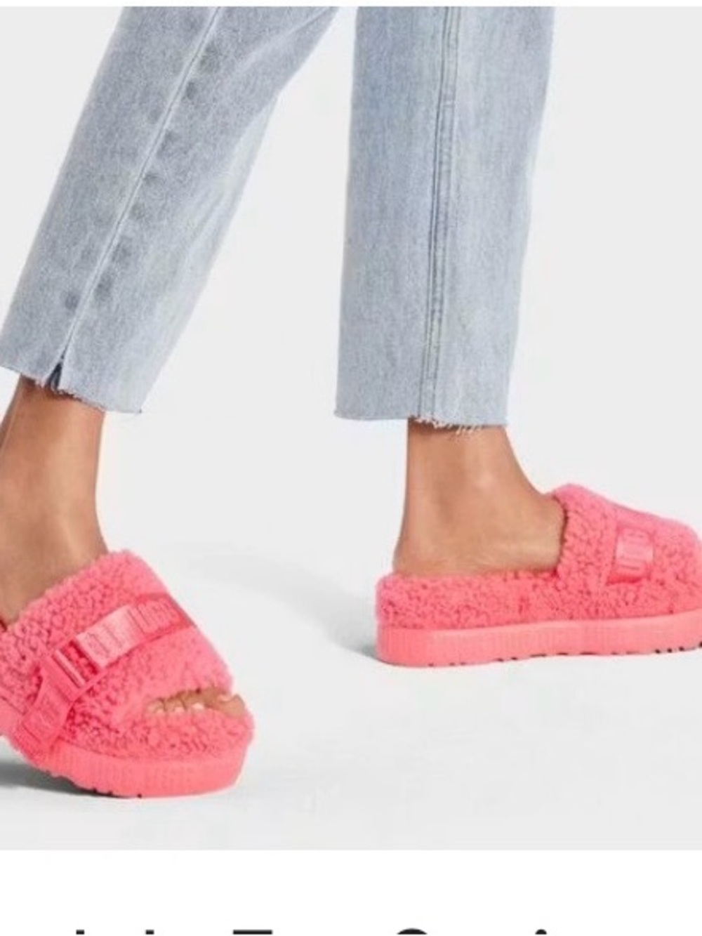 UGG Pink Fuzzy Slide Mules